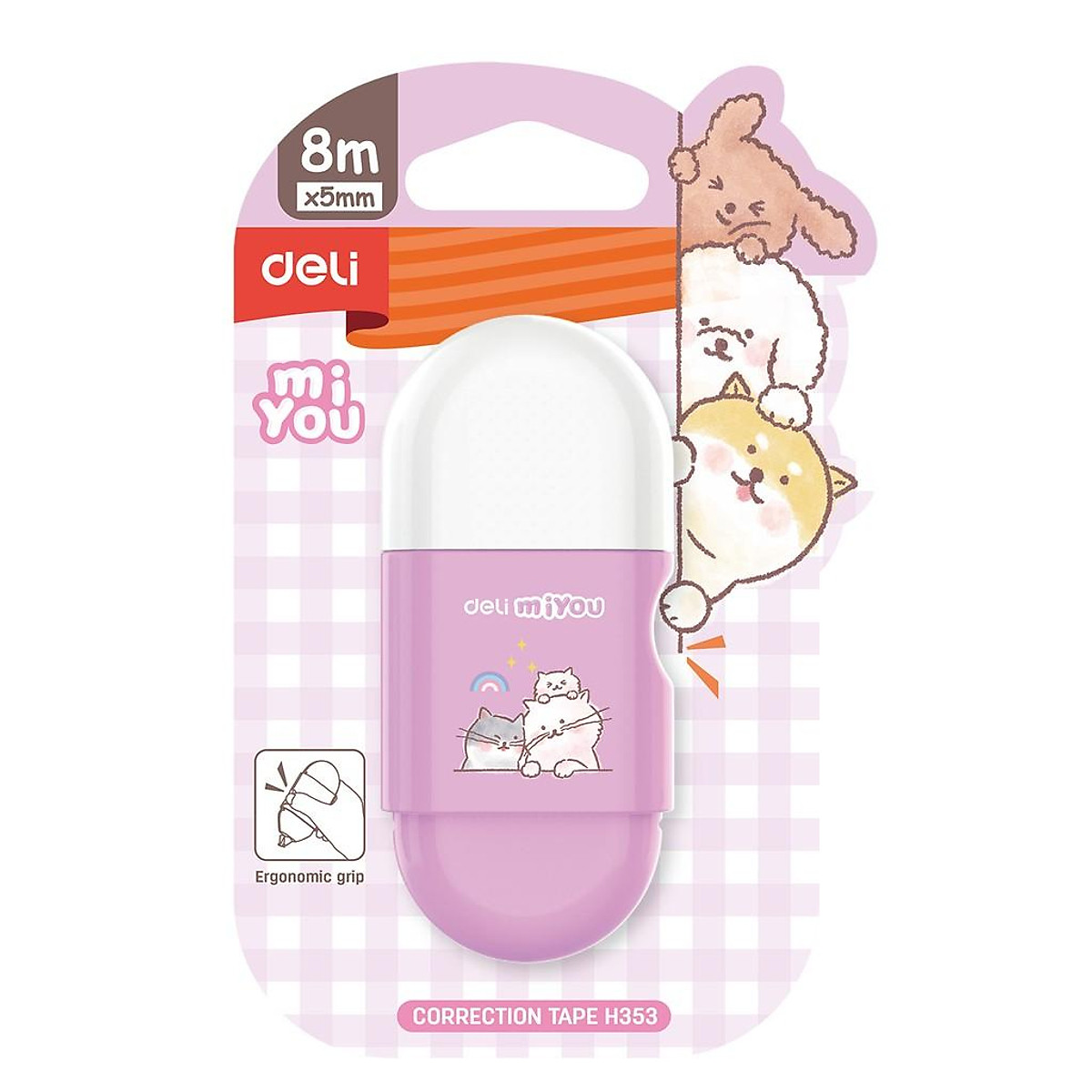 Băng xóa kéo băng xóa cute hình thú cưng ngộ nghĩnh Deli - Dài 6m / 8m - Phù hợp cho văn phòng, học sinh - EH352 / EH353