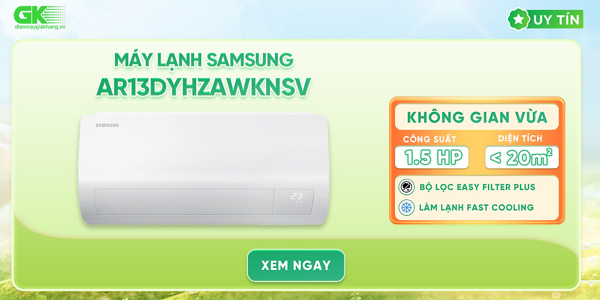 Máy lạnh Samsung AR13DYHZAWKNSV Digital Inverter 12,000 BTU/h (HÀNG CHÍNH HÃNG - CHỈ GIAO HCM)