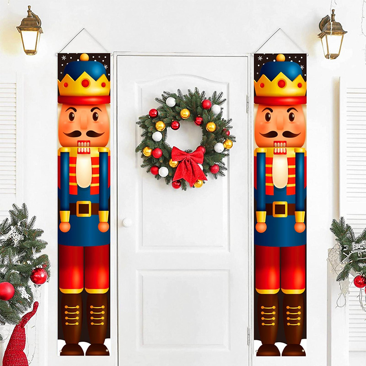 Mua 1Pairs Nutcracker Banners Door Curtain Christmas Signs Home ...