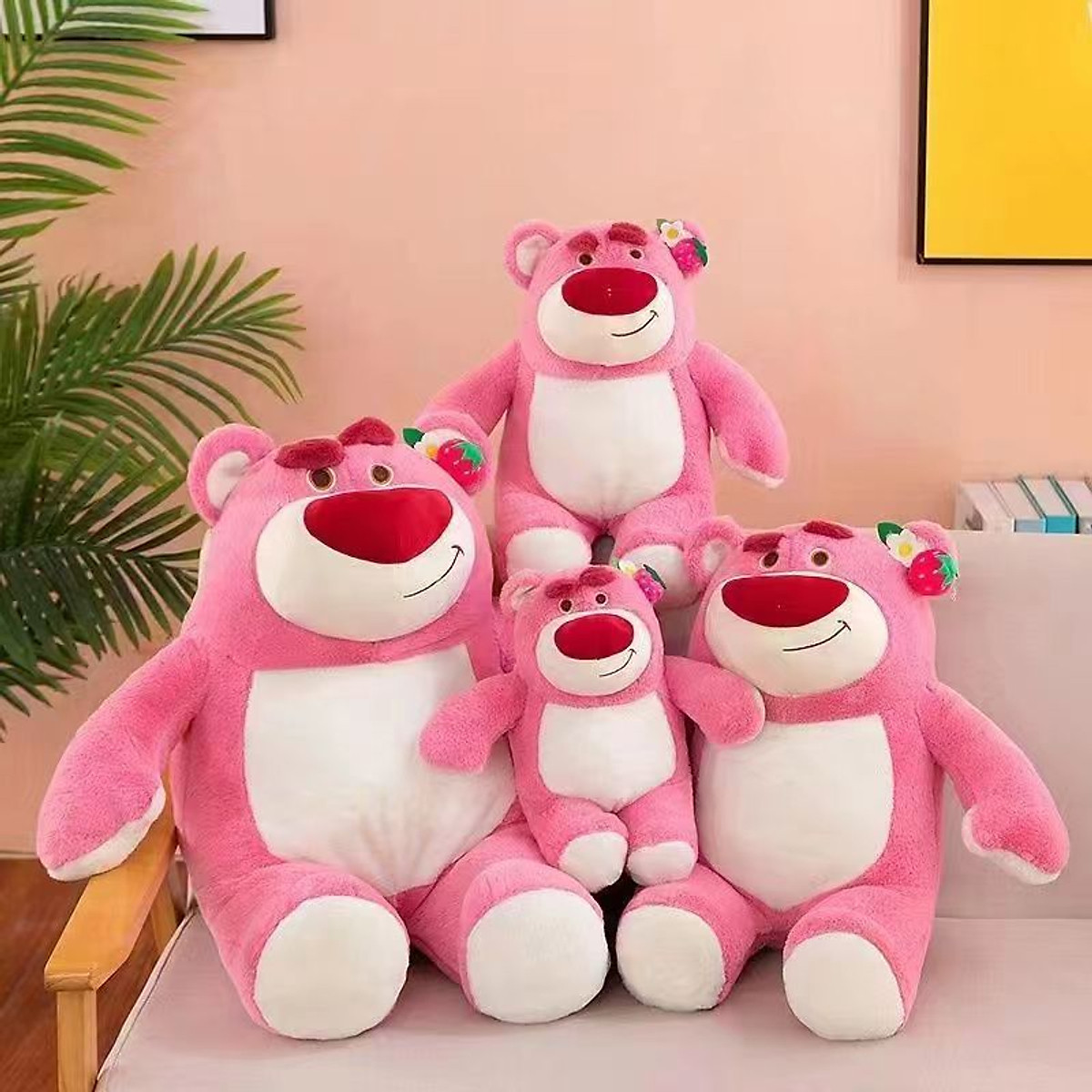 Gấu bông Lotso Tai dâu đứng lông tuyết - Thú bông