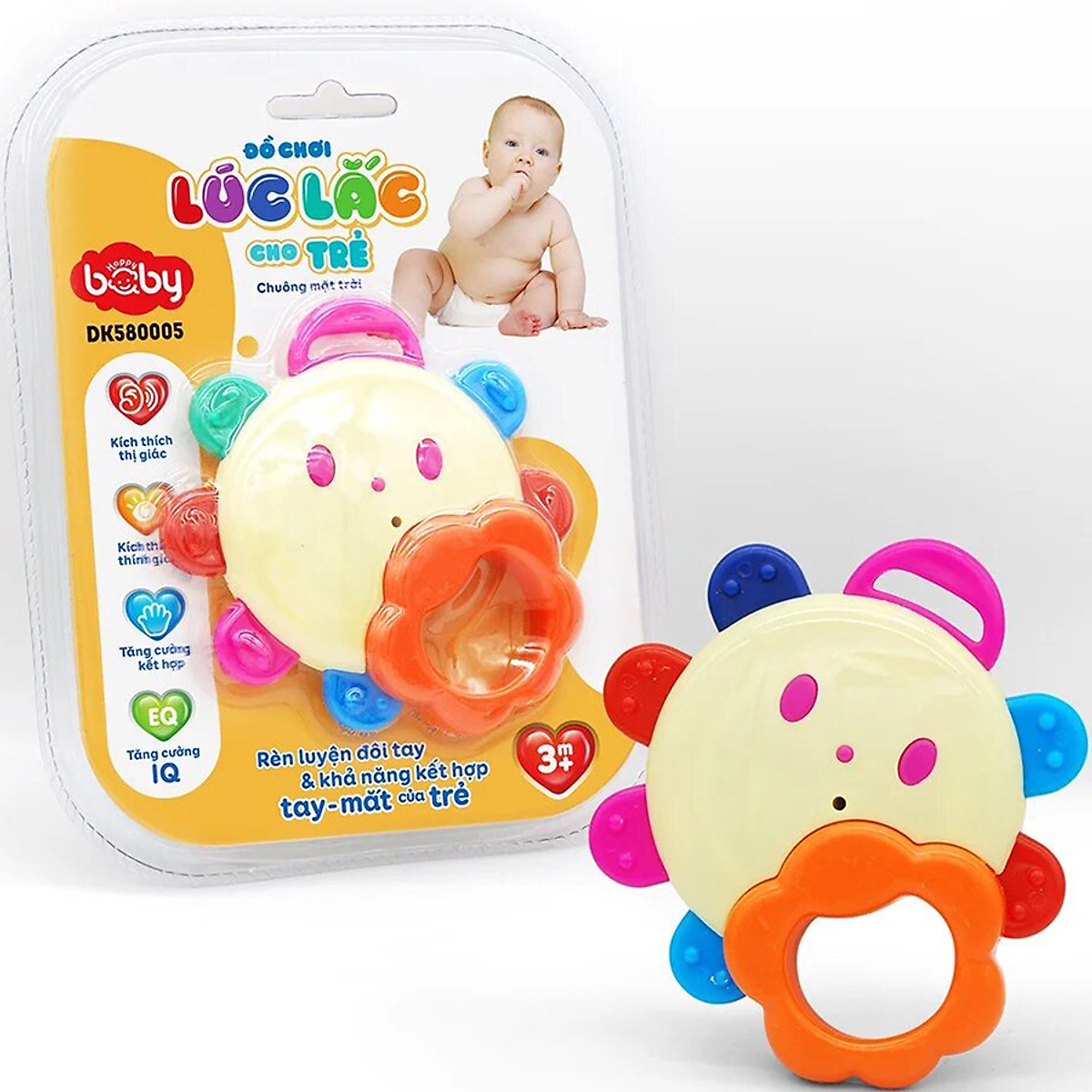 Đồ Chơi Lúc Lắc Cho Trẻ: Chuông Mặt Trời ( Màu Ngẫu Nhiên) - Happy Baby DK580005