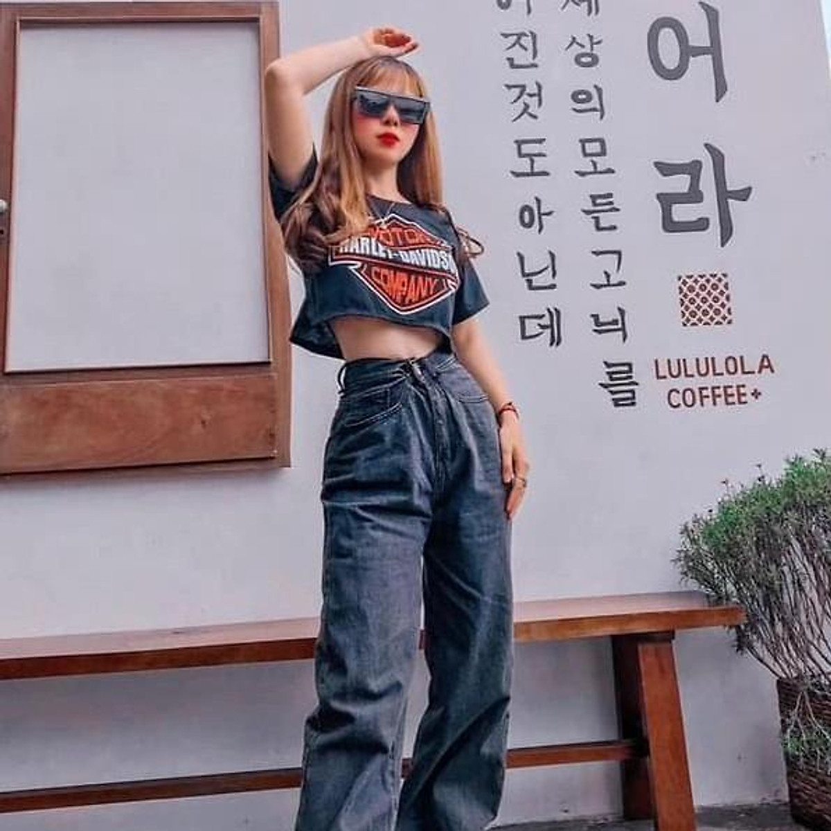 Áo croptop MOTOR HARLEY-DAVISON COMPANY siêu hot dưới 55kg