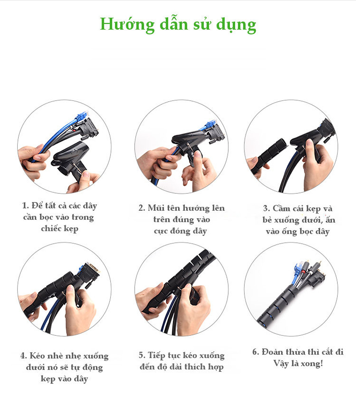 Dây dạng ống xoắn PE bảo vệ các loại dây cáp dài 1.5m UGREEN LP121