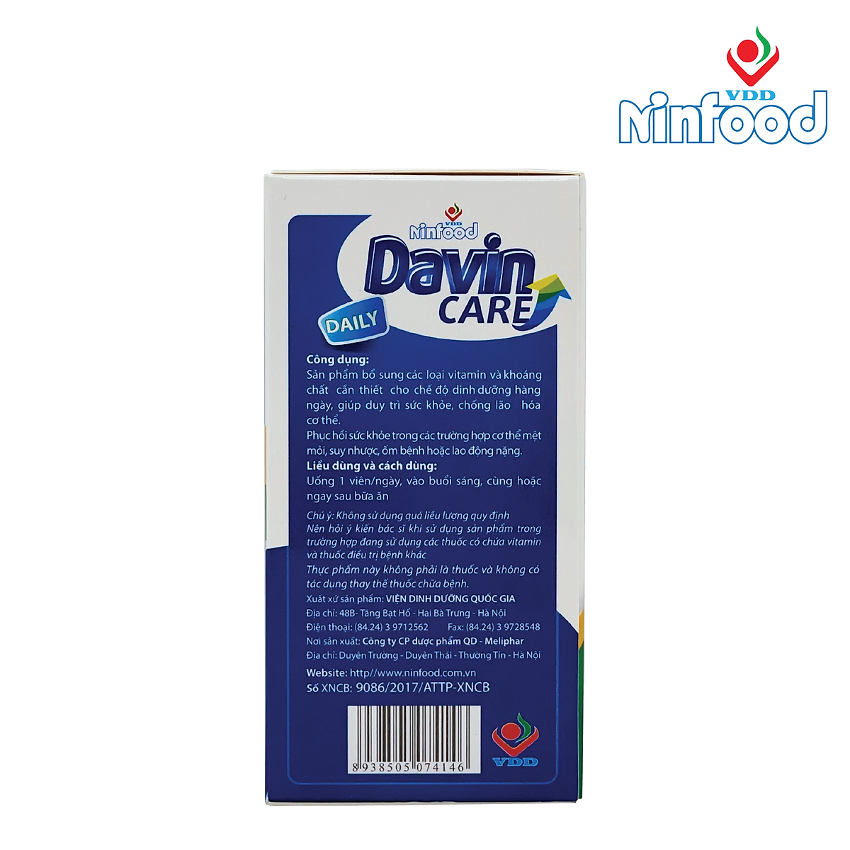 Davin care daily Vitamin và khoáng chất- Phục hồi sức khỏe- Viện dinh dưỡng quốc gia- Ninfood