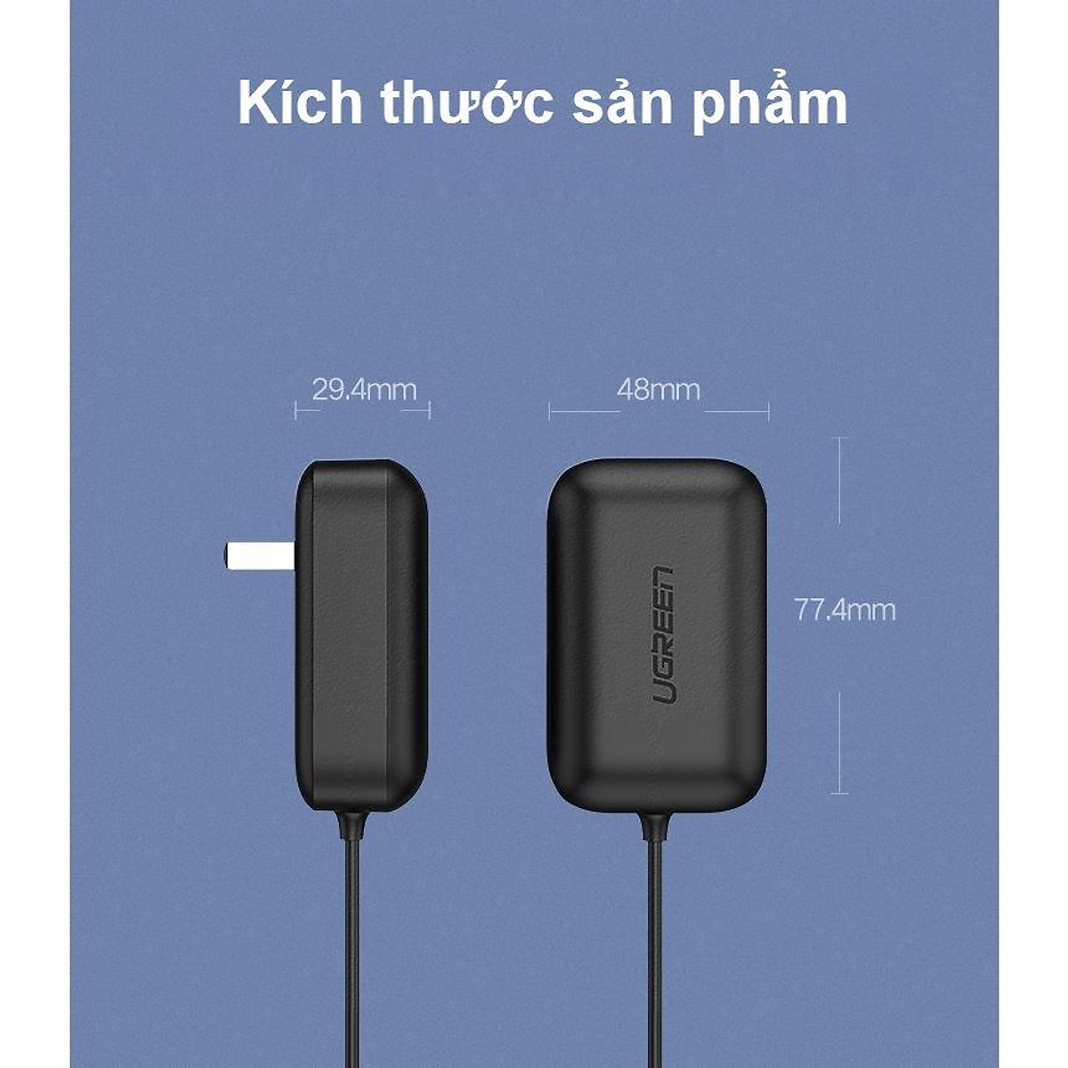 Adapter nguồn 12V/2A Ugreen kích thước chuôi 5.5mm*2.1mm CD264
