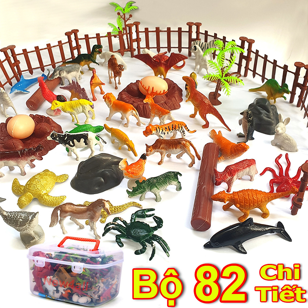 Mua Hộp 82 mô hình đồ chơi thế giới động vật Animal World có hàng rào bao quanh cho bé nhập vai học tập và phát triển tại New4all () Mua Hộp 82 mô hình đồ chơi thế giới động vật Animal World có hàng rào bao quanh cho bé nhập vai học tập và phát triển tại New4all ()