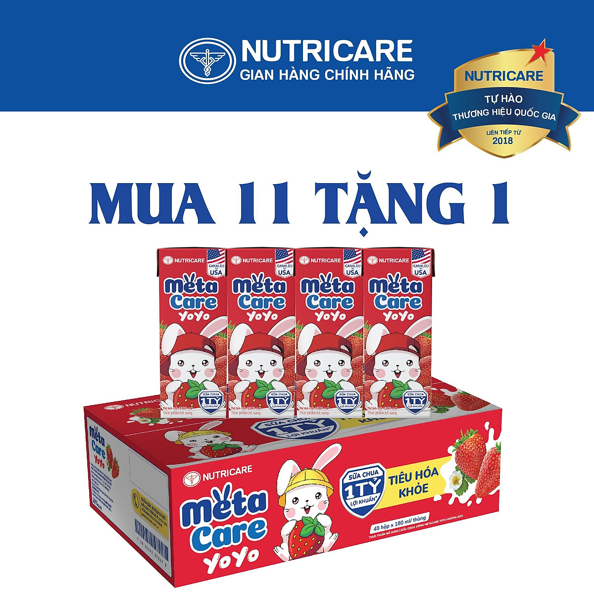 Mua 11 lốc tặng 1] Sữa nước Nutricare MetaCare Yoyo vị chua hương ...