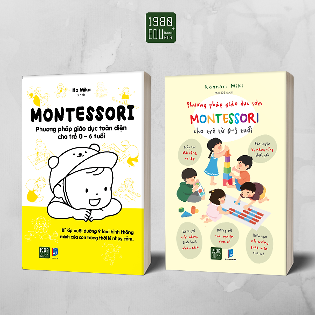 Sách - Combo Montessori Phương Pháp Giáo Dục Toàn Diện Cho Trẻ 0-6 Tuổi Phương Pháp Giáo Dục Sớm Montessori Cho Trẻ 0-3 - 1980Books