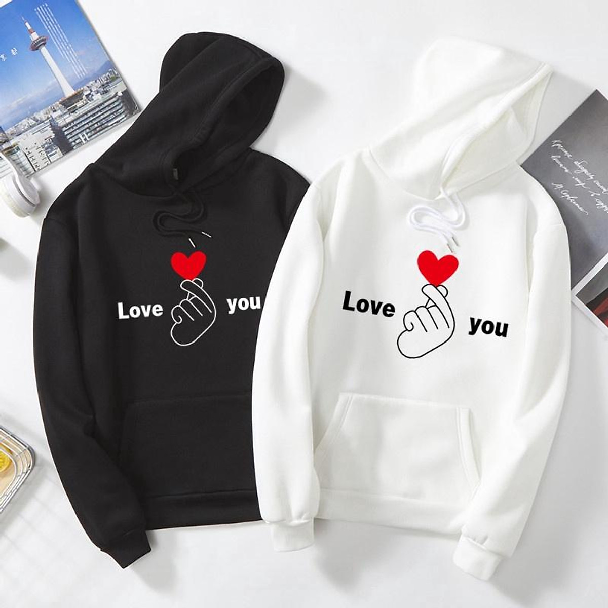 Áo Hoodie bắn tim Love you hoodie nam nữ đơn giản đẹp - Áo thun ...