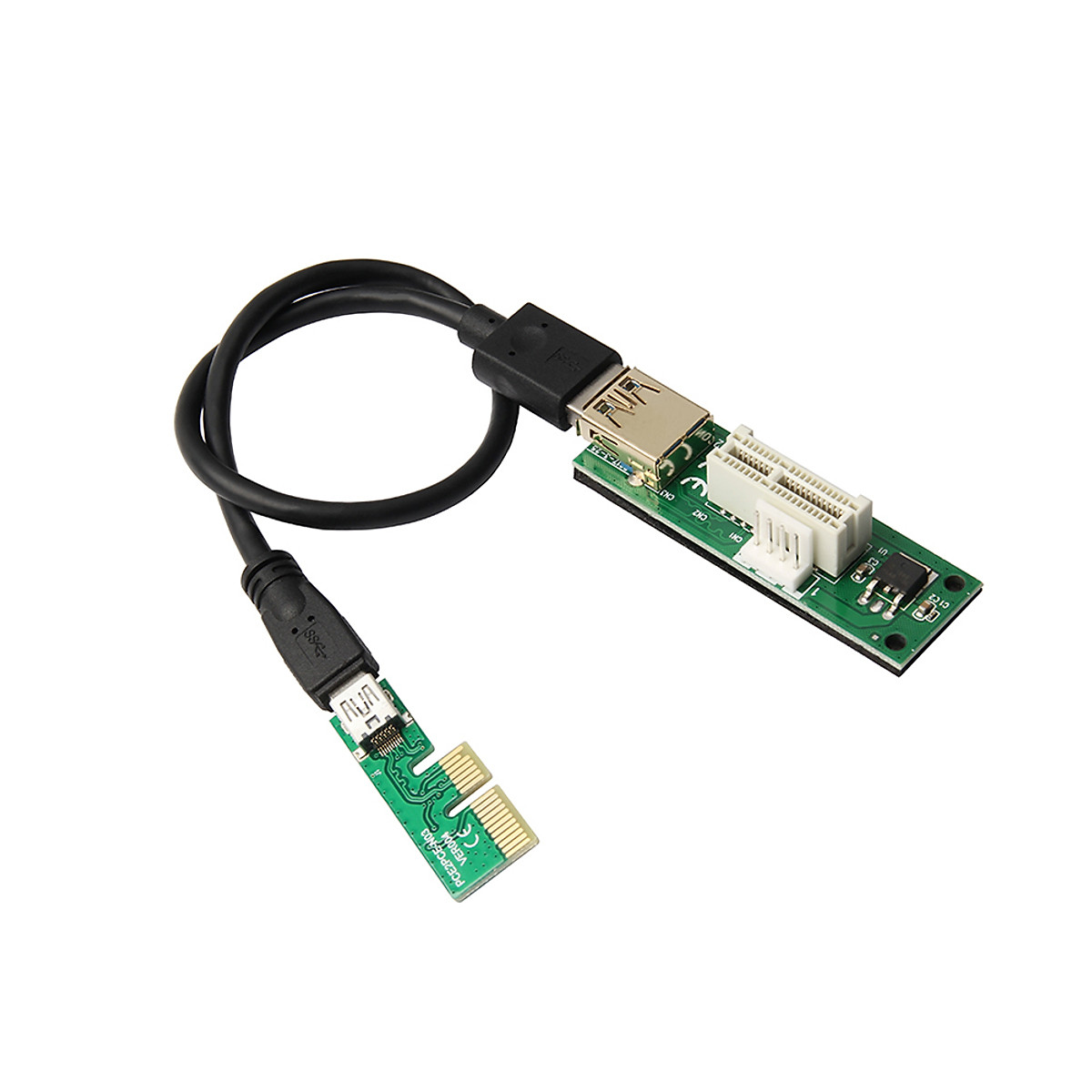 Mua Mini PCI-E X1 Extension Cable PCIE 1X Expansion Riser Card 90°Right  Angle with USB Cable and SATA Cable