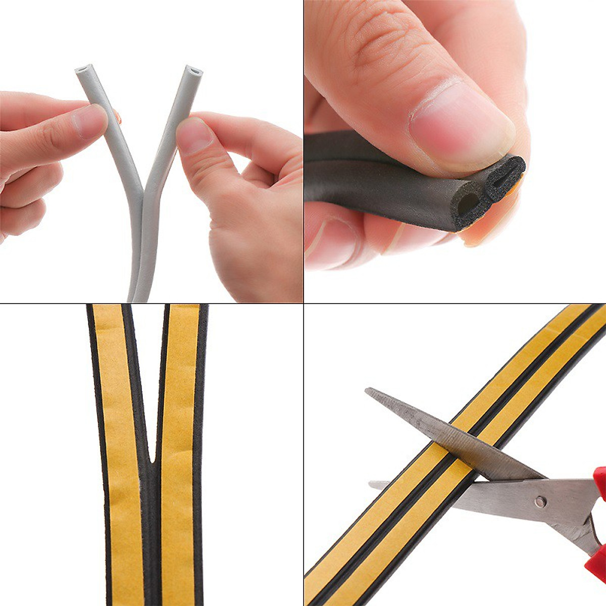 Cuộn 10 Mét Ron Dán Khung Cửa Giảm Tiếng Ồn Va Đập, Ngăn Bụi, Ngăn Côn Trùng Size 4 mm 6 mm 8 mm 10 mm - Hàng Chính Hãng
