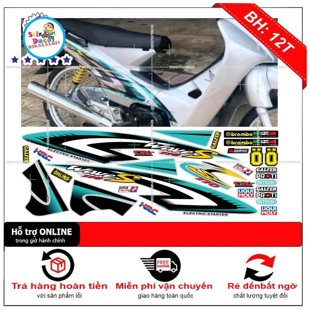 Tem xe wave nhỏ - Với những họa tiết tinh xảo và đáng yêu, tem xe wave nhỏ luôn làm điểm nhấn hoàn hảo cho chiếc xe của bạn. Dù là đi làm hay dạo chơi, chiếc xe của bạn sẽ trở nên phong phú và cá tính hơn với những họa tiết bắt mắt này.