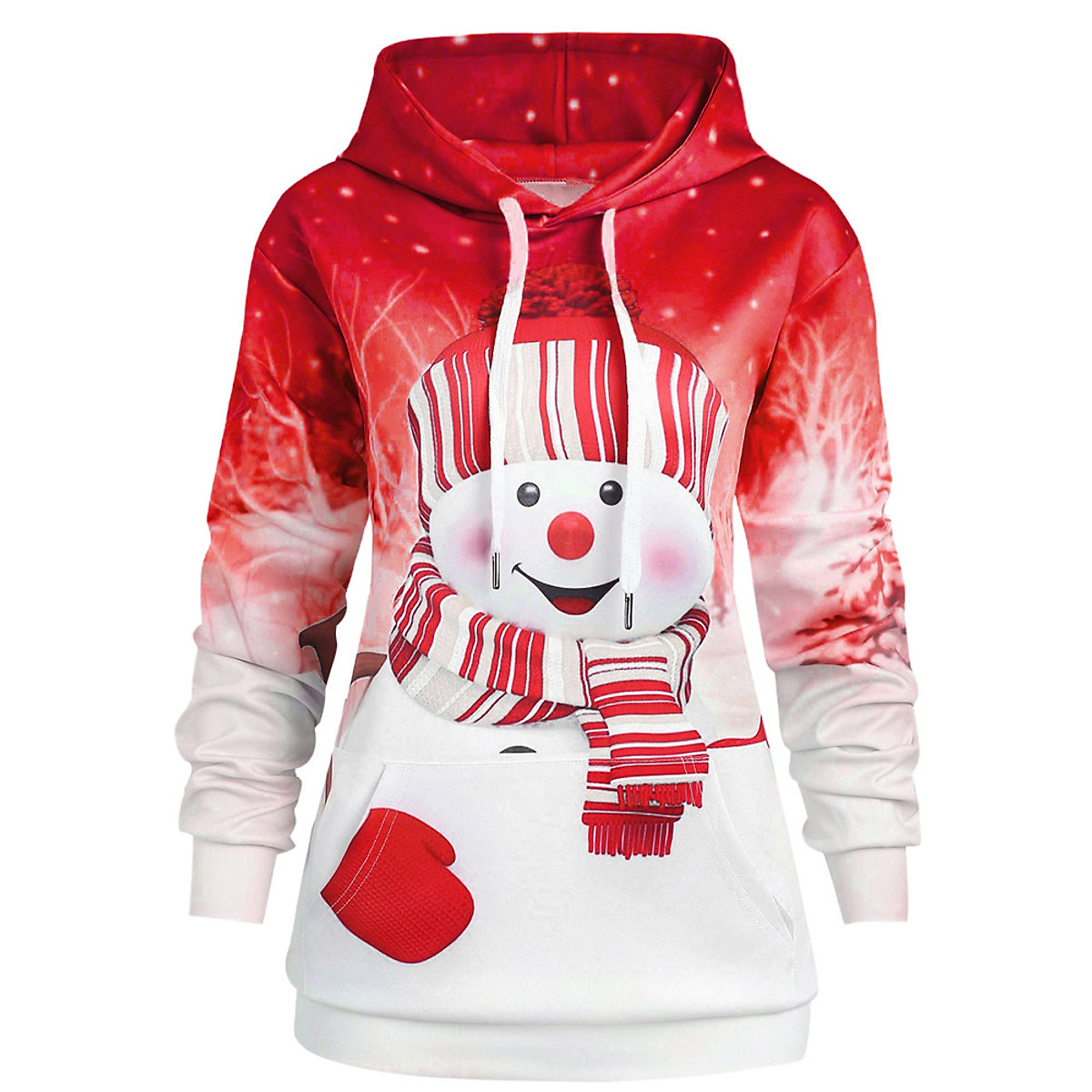 Women Hoodie Christmas Kangaroo Pocket 