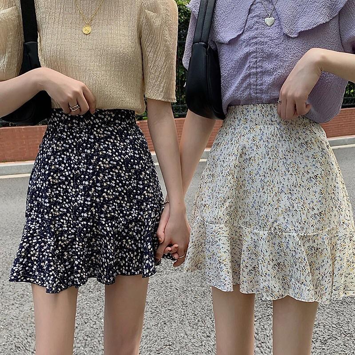 Bán sỉ Váy hoa nhí cổ chun đuôi cá size 710