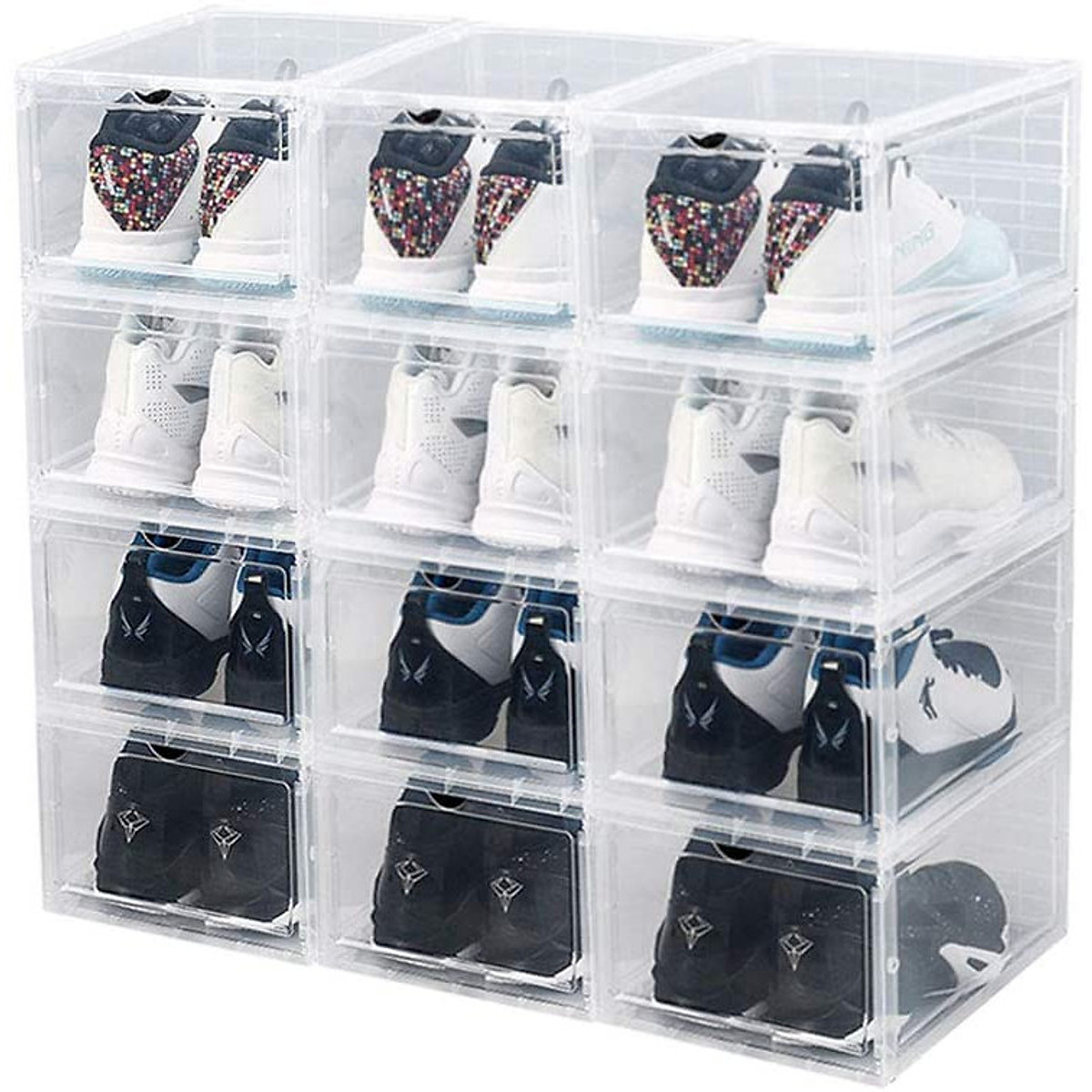 10 Hộp Đựng Giày Nhựa Cứng Trong Suốt, Nắp Mica Cao Cấp Thông Minh Tích Hợp Nam Châm. Tiện Cho Người Chơi Sneaker Nam Nữ | Tiki