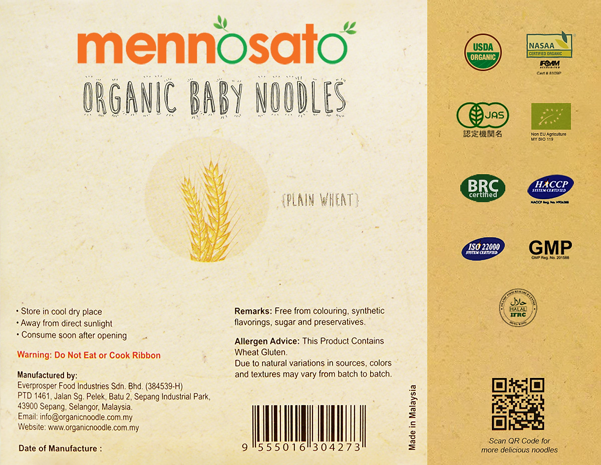 Mì ăn dặm hữu cơ cho bé vị lúa mì Plain Wheat 200g Men No Sato