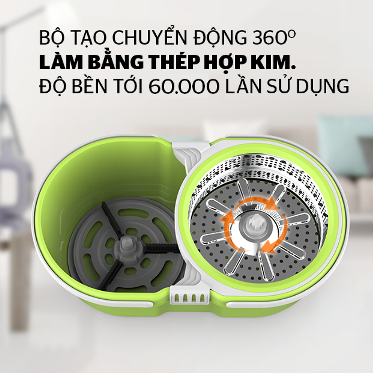 Bộ Lau Nhà 360 Độ Sunhouse Thế Hệ Mới KS-CL260PG