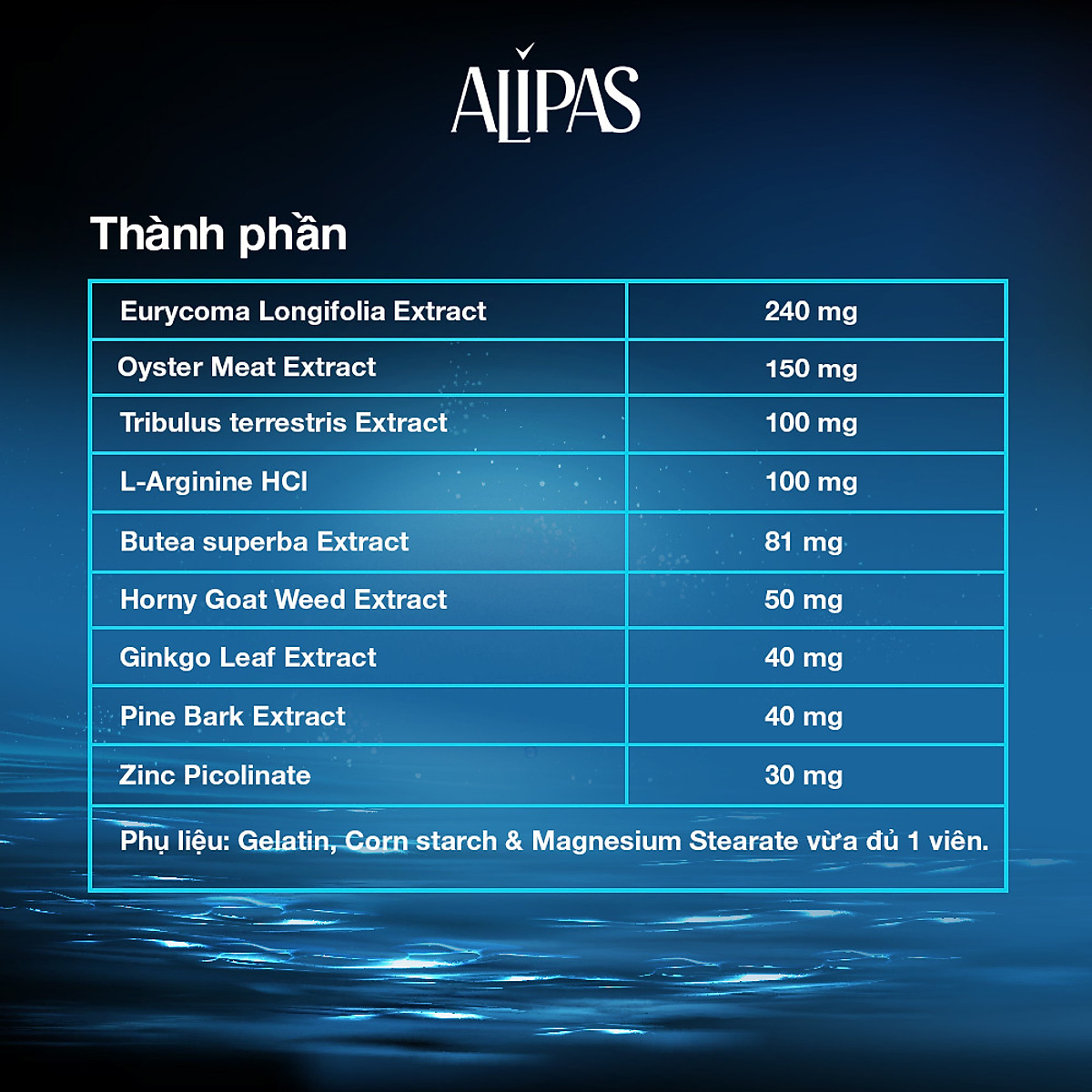 Combo 4 hộp ALIPAS tăng cường sinh lý nam 30 viên tặng 1 hộp 15 viên
