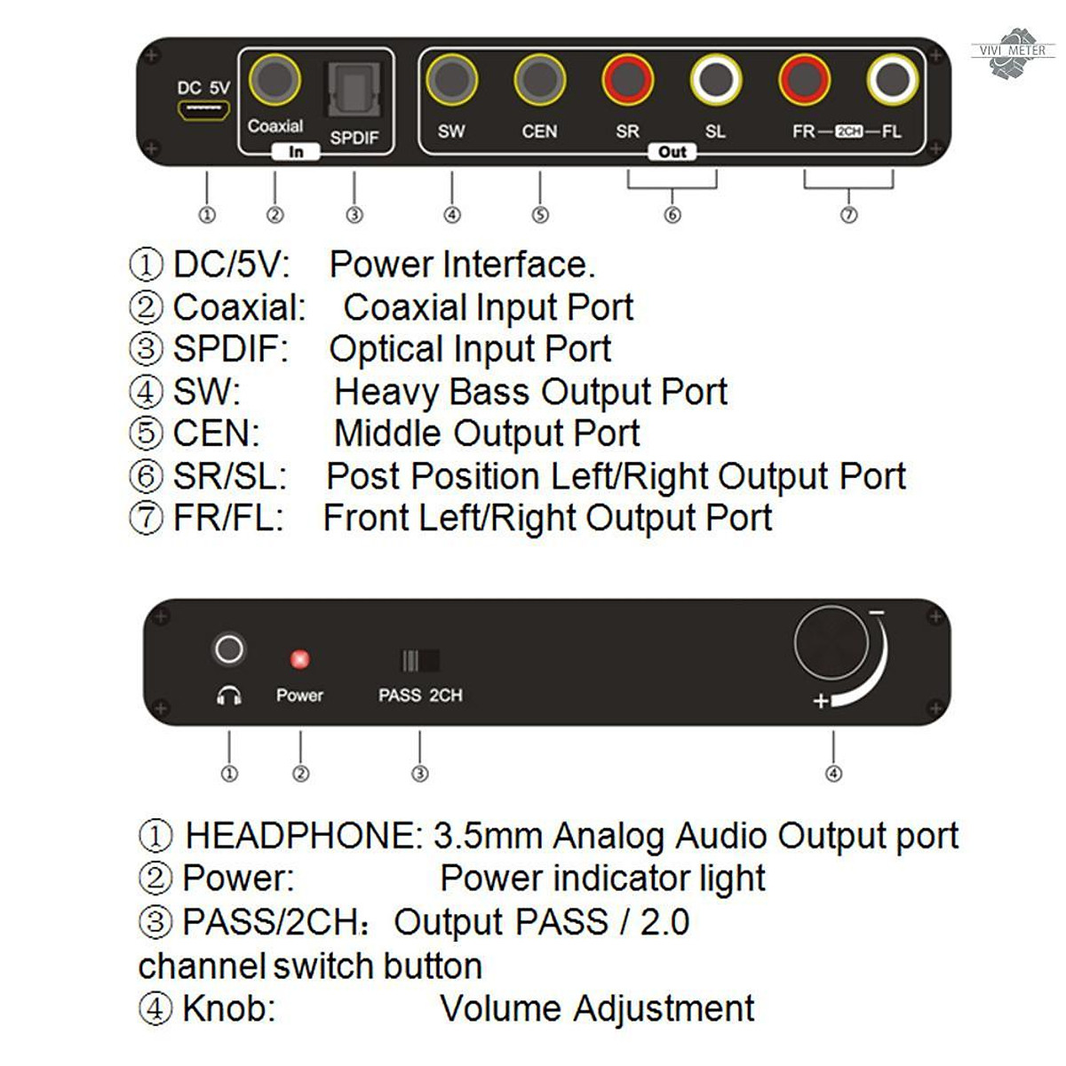 Digital Audio Converter w/ 3.5mm Stereo HD Audio Adapter Supports LPCM