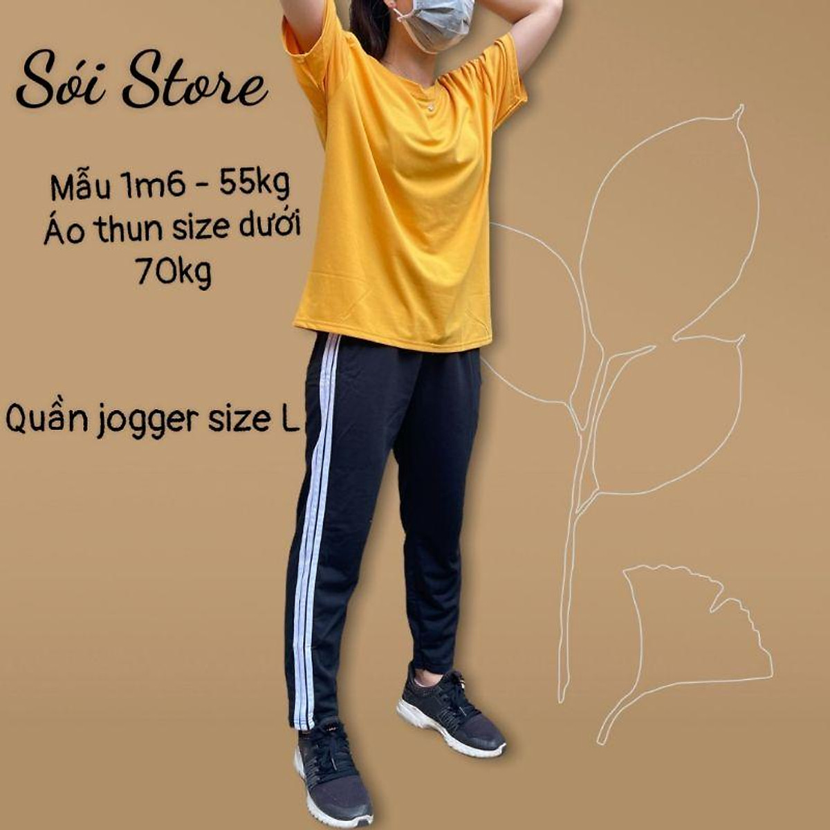 40-95kg quần 3 sọc suông Unisex bigsize Sói Store bigsize