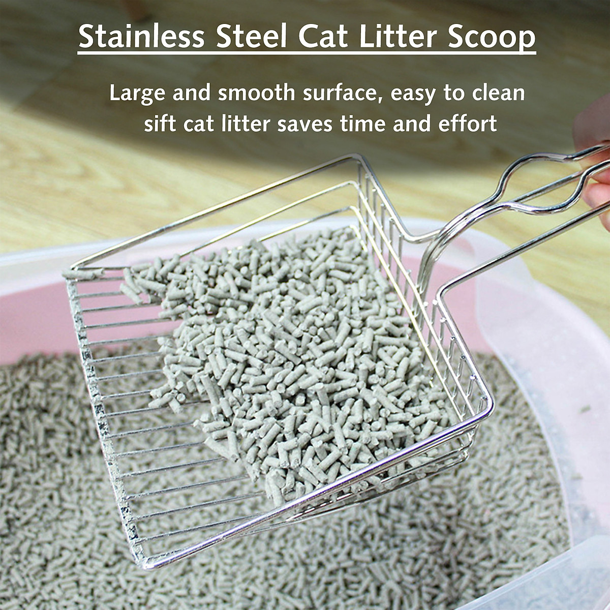 stainless steel cat litter scoop