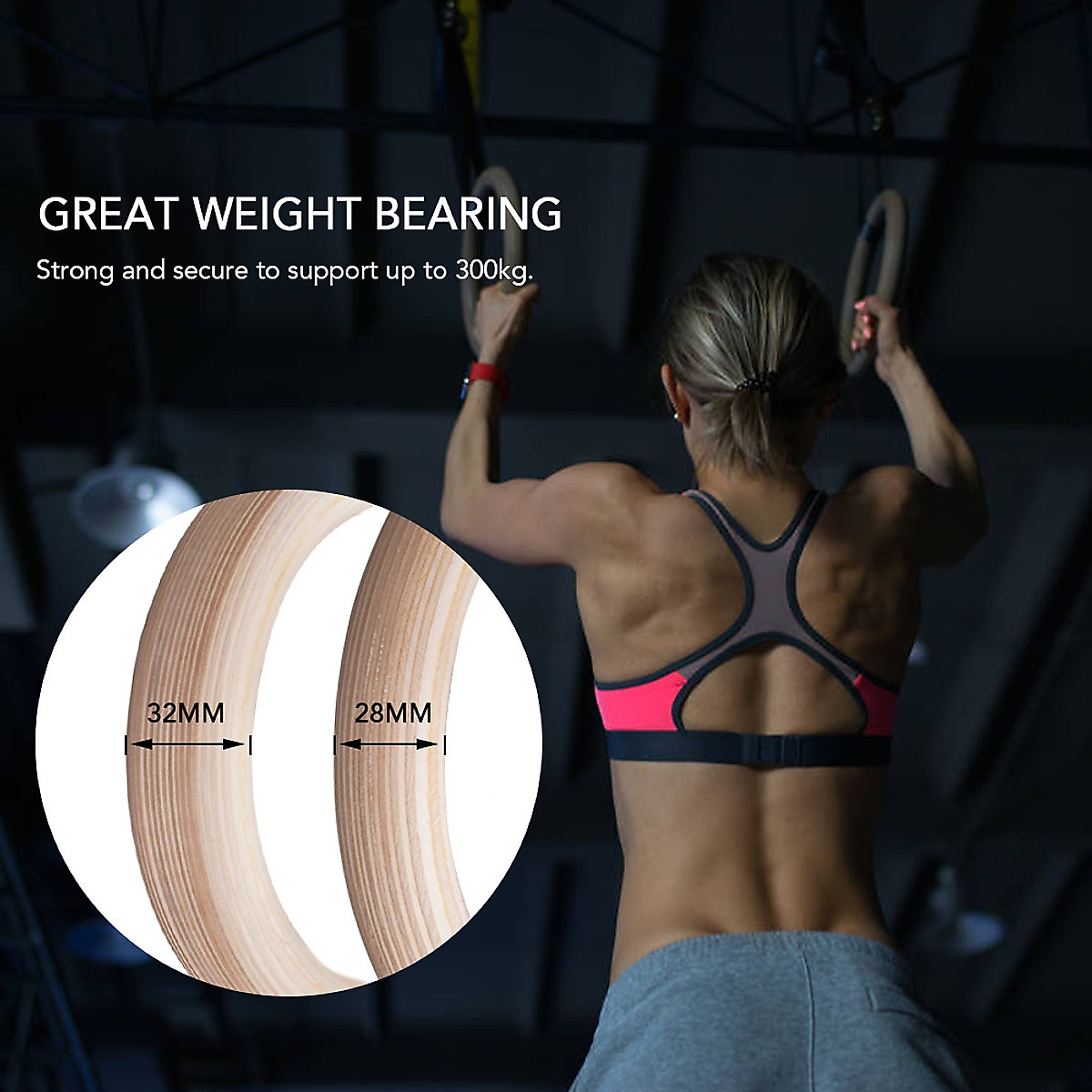 Vòng Treo Gỗ Tập Gym Gymnastic Rings Cleacco