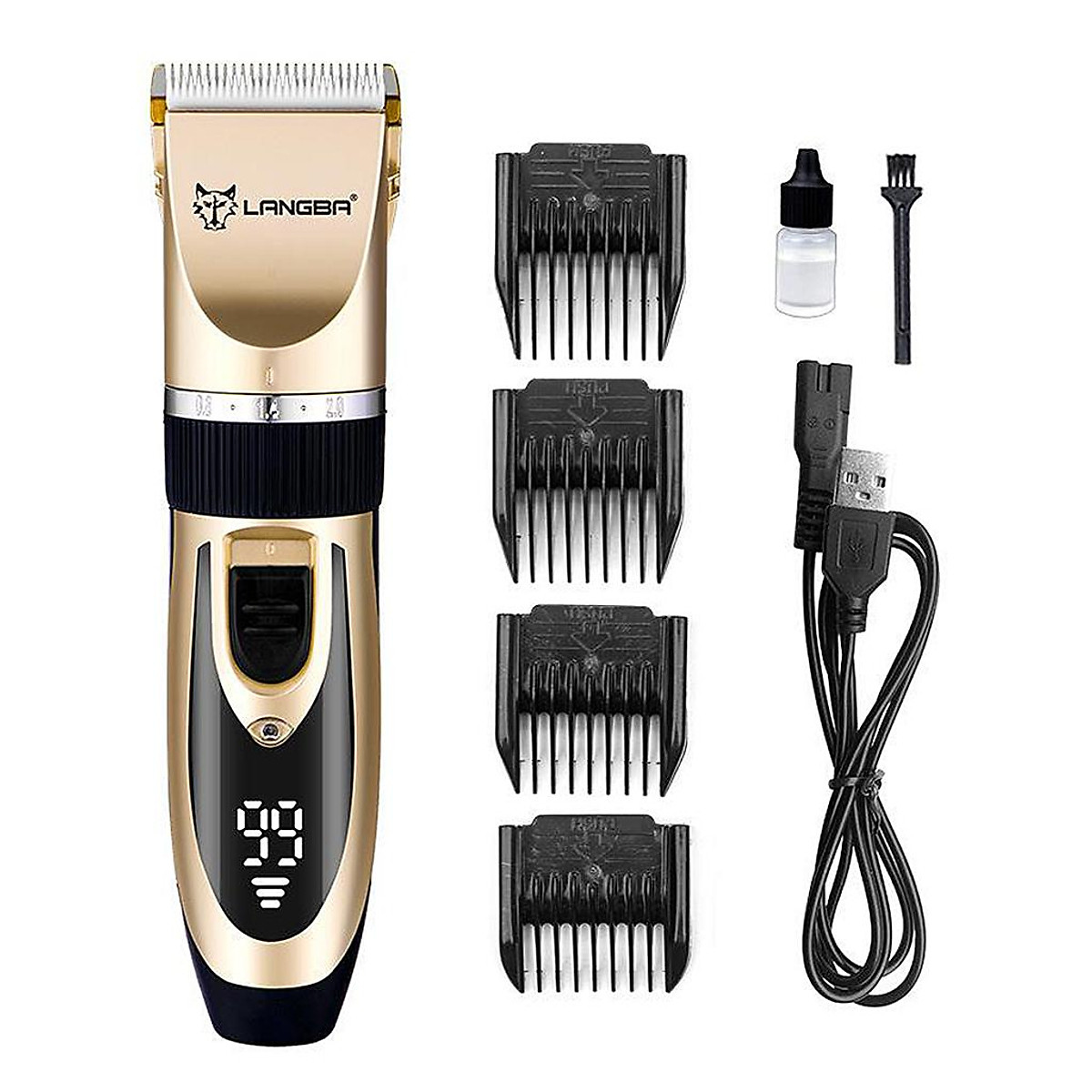 Mua USB Electric Pet Hair Trimmer Kit Clipper Dogs Cat Rechargeable Shaver  tại Magideal2