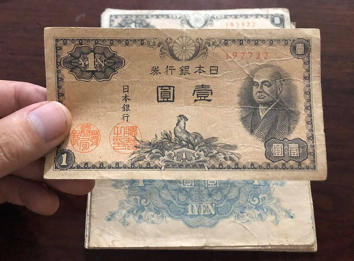Tiền giấy cổ 1 Yên Nhật Bản 1946, hình ảnh con gà năm Dậu