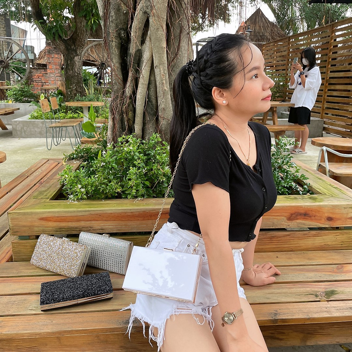Ví dự tiệc cưới, sự kiện, kiểu dáng trong suốt, có nút gài kim loại, ví dự tiệc sang trọng, đẳng cấp