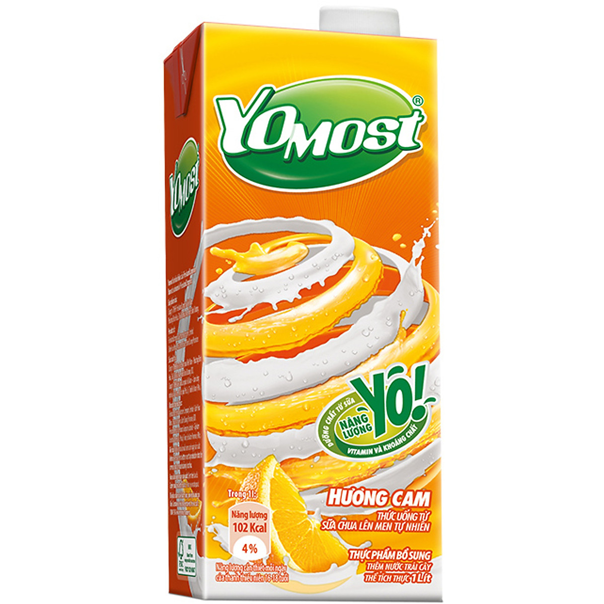 Thùng 12 Hộp Sữa Chua Lên Men Tự Nhiên Yomost Vị Cam (965ml/Hộp)