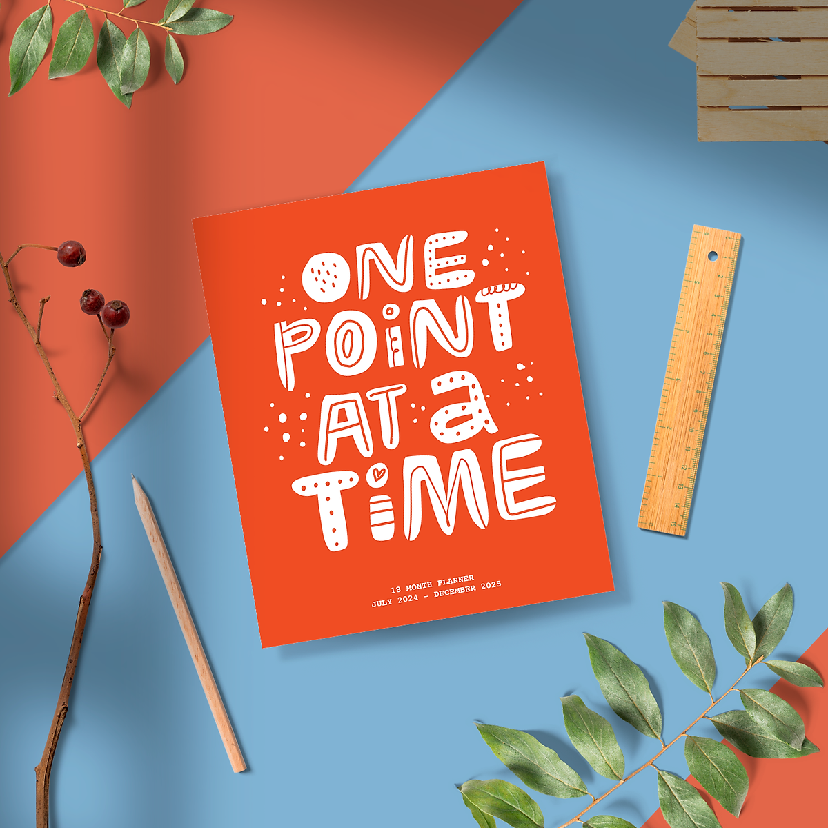 Sổ kế hoạch planner 18 tháng 7/2024-12/2025 SDstationery Goal Path 16.5x20.5, 48 trang, gáy dập ghim
