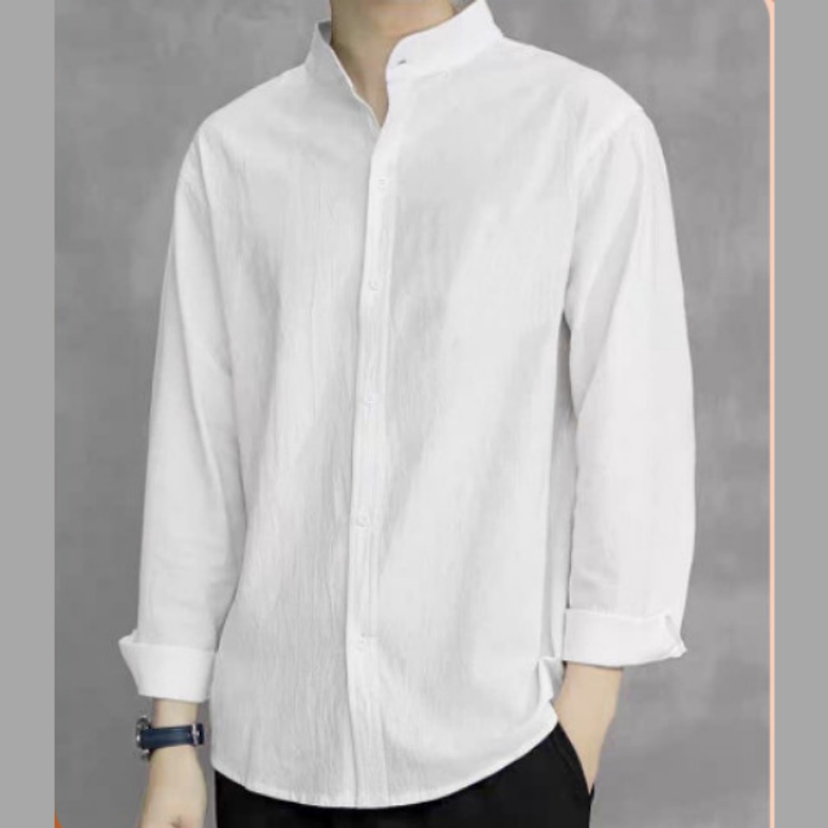 Áo sơ mi nam cổ tàu form rộng LA Fashion New04 Trắng Lazadavn #18 Áo sơ mi nam cổ tàu form rộng LA Fashion New04 Trắng Lazadavn