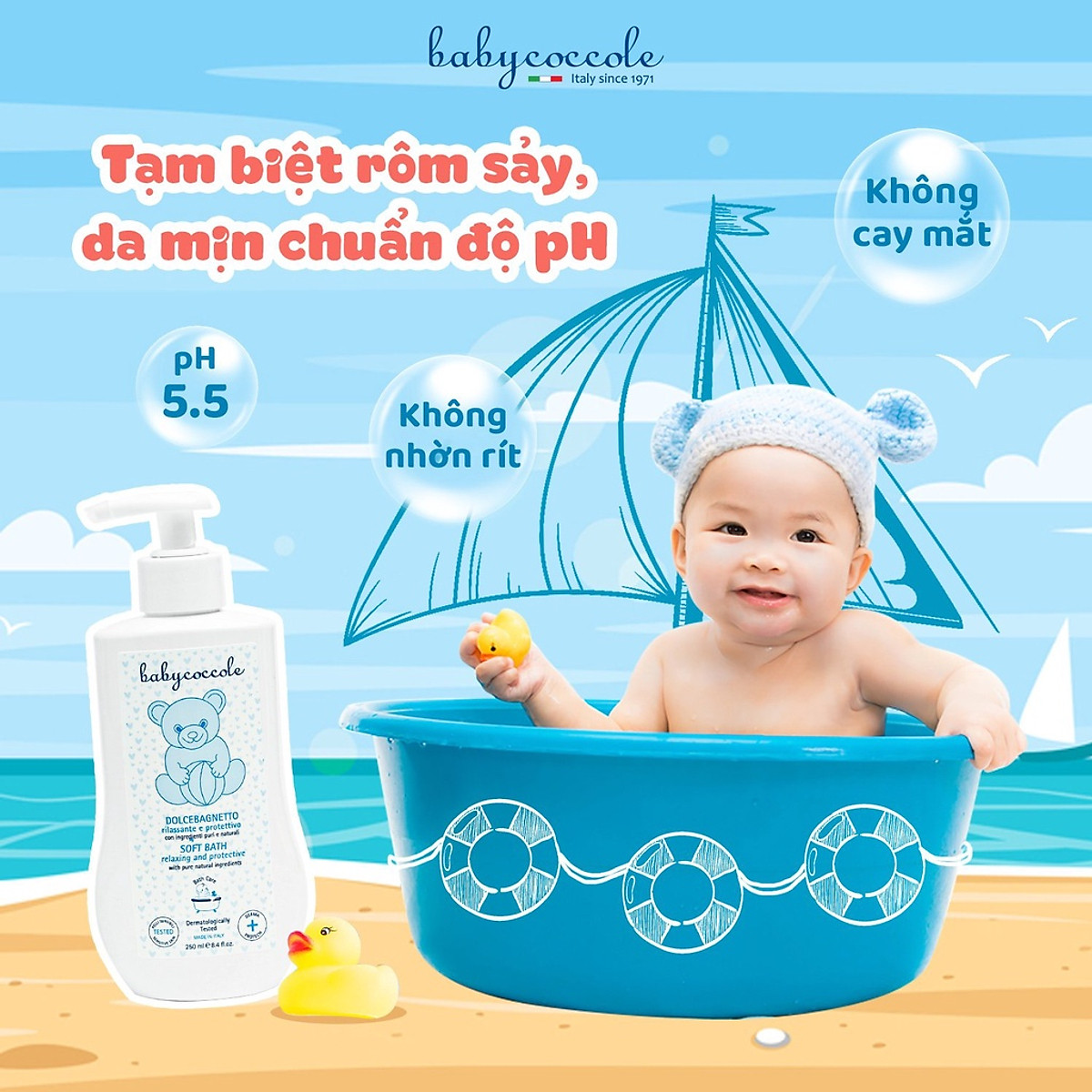 Sữa tắm giữ ẩm cho bé Babycoccole 0M+ chiết xuất hoa sen