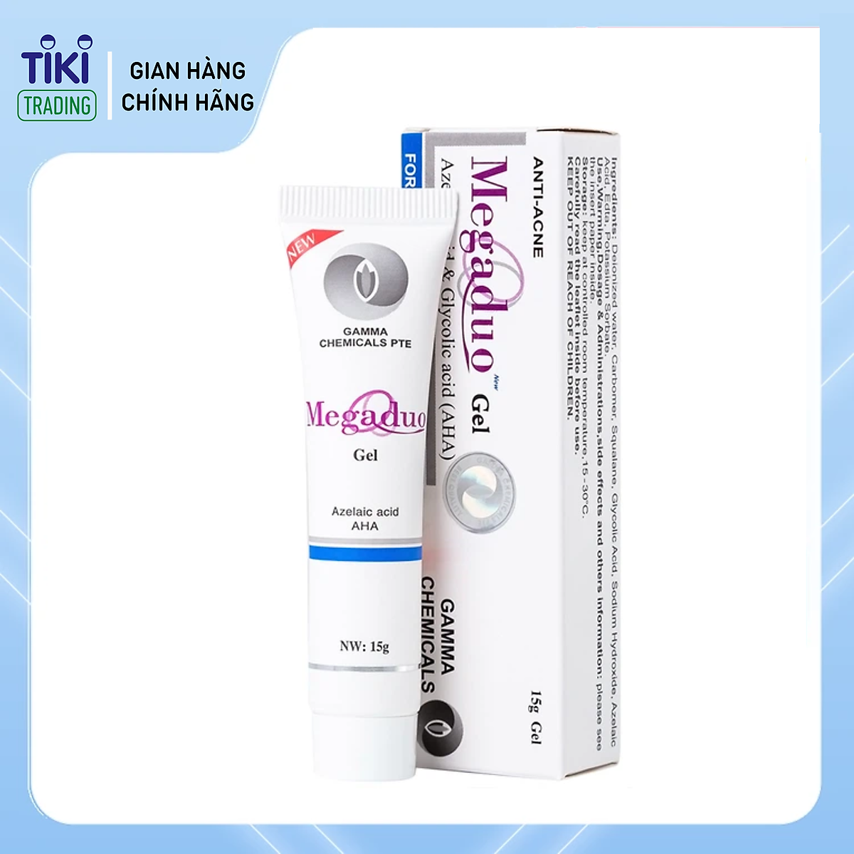 Megaduo Gel 15g - Giảm Mụn Trứng Cá, Ngừa Thâm, Mờ Sẹo, Dưỡng Da - Gam ma