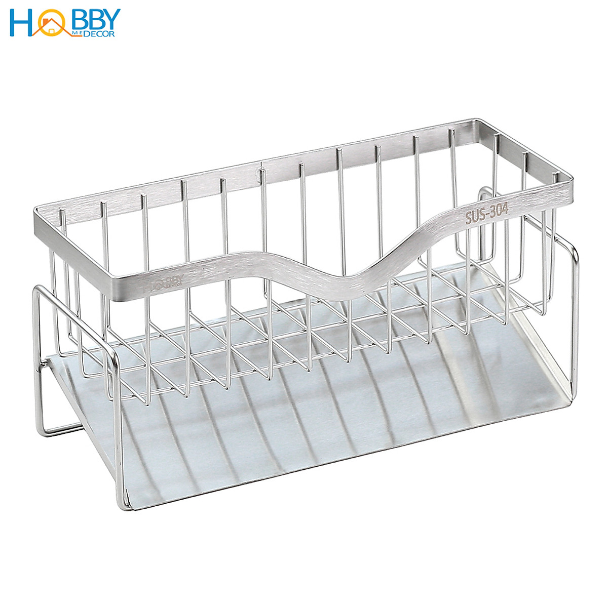 Kệ rổ để đồ rửa chén gác bồn rửa chén inox 304 Hobby home decor KRC8
