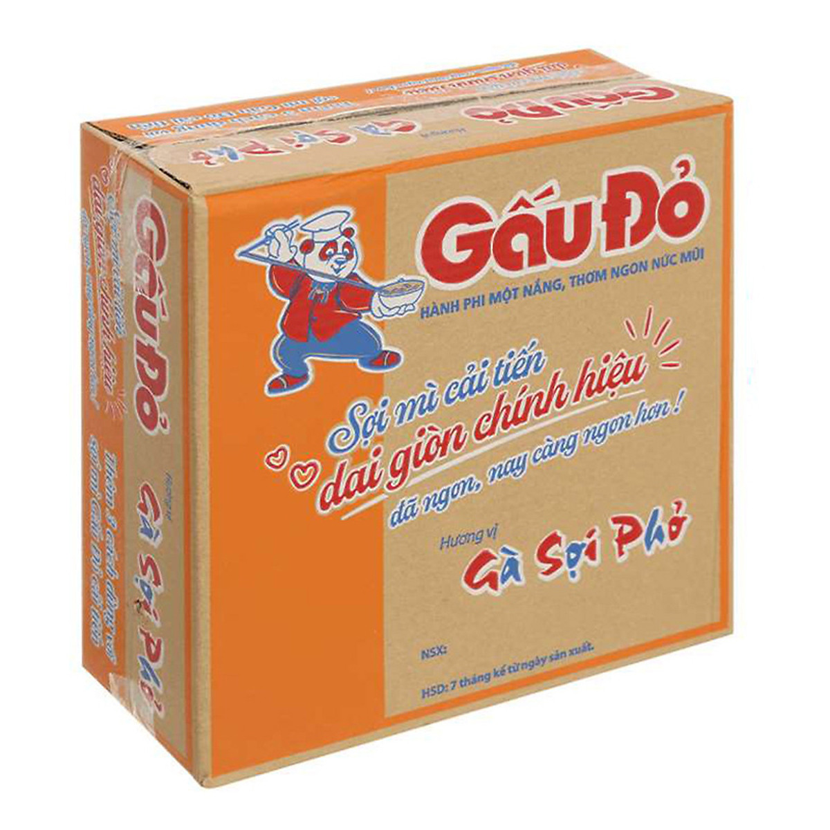Thùng 30 Gói Mì Gấu Đỏ Gà Sợi Phở 63g