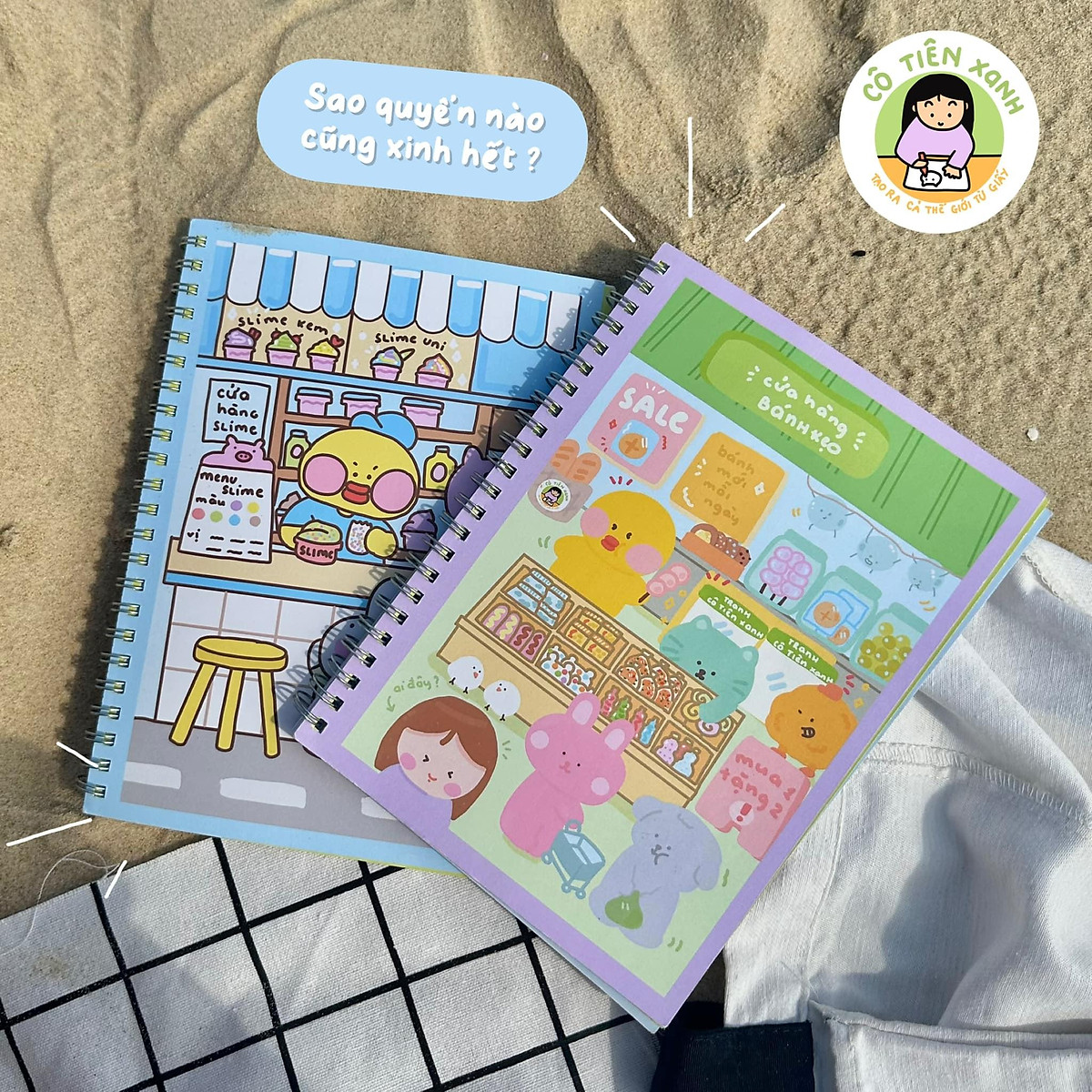 Sổ Tay Lò Xo A5 Kẻ Ô Vuông 100 Trang 100gsm - Cô Tiên Xanh - Cửa Hàng Bánh Kẹo