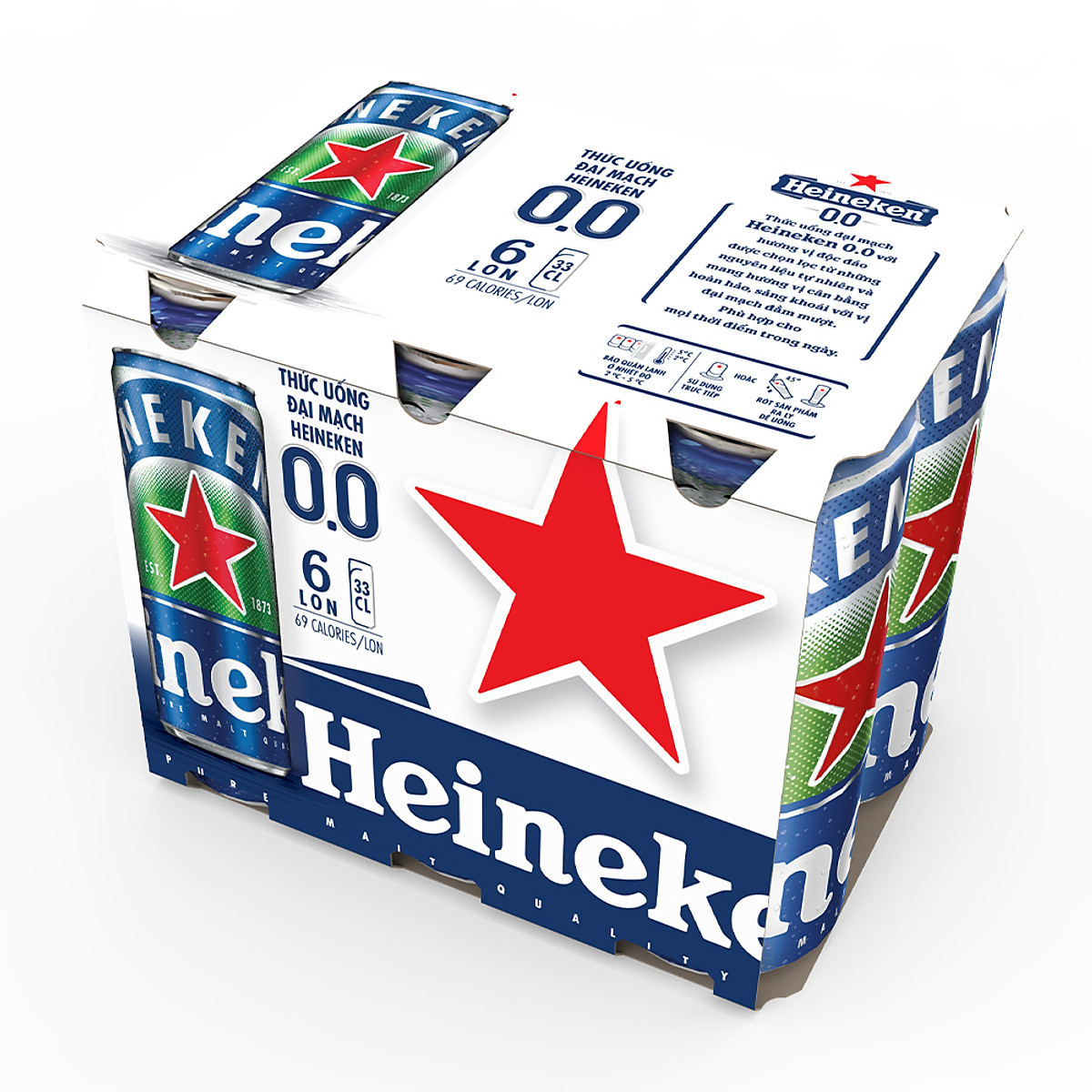 Lốc 6 Lon Thức Uống Đại Mạch Heineken 0.0 330ml