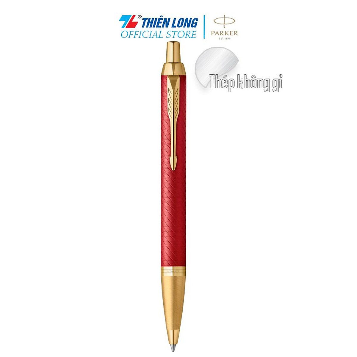 Bút bi cao cấp Parker IM PRM X-Red GT GB-2143644 - Thép không gỉ