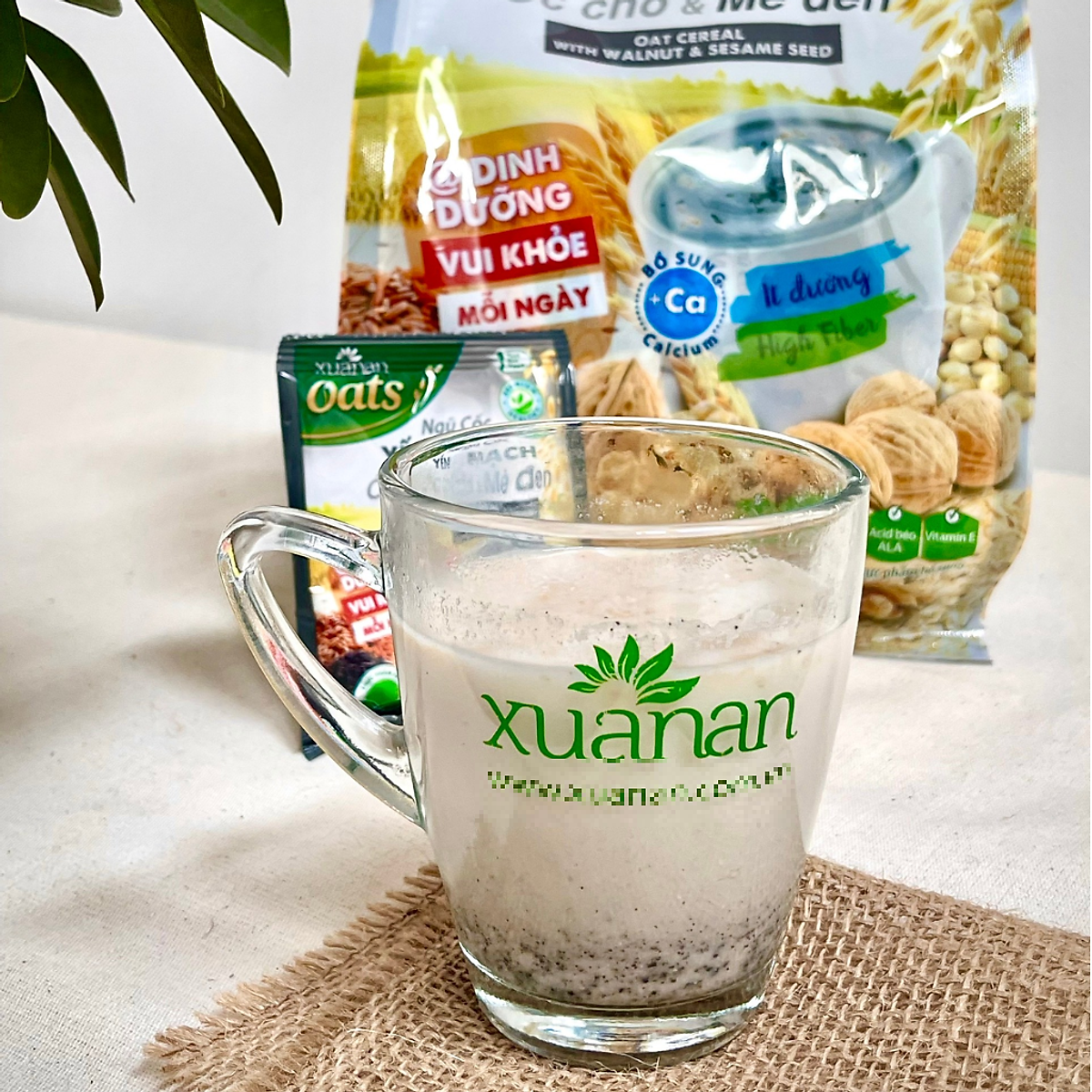 Ngũ Cốc Yến Mạch, Óc Chó Và Mè Đen Xuân An [ít đường] Túi 400G {25g*16 gói}