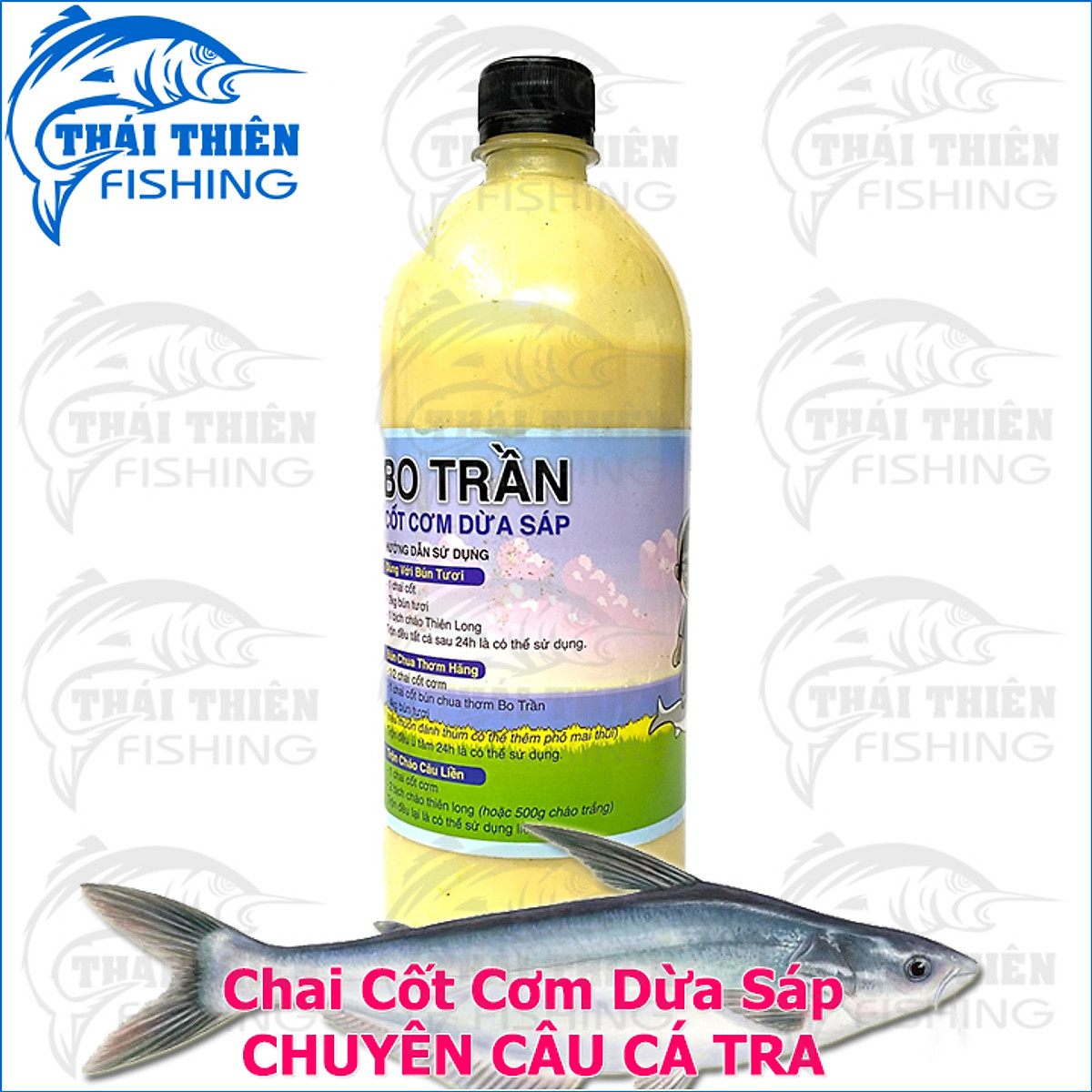 Mồi Câu Cá Tra Bo Trần Chai Cốt Cơm Dừa Sáp 1kg Dùng Câu Sông Tự