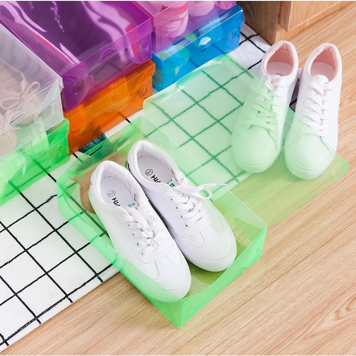 HỘP ĐỰNG GIÀY DÉP TRONG SUỐT SẠCH SẼ , TIỆN LỢI