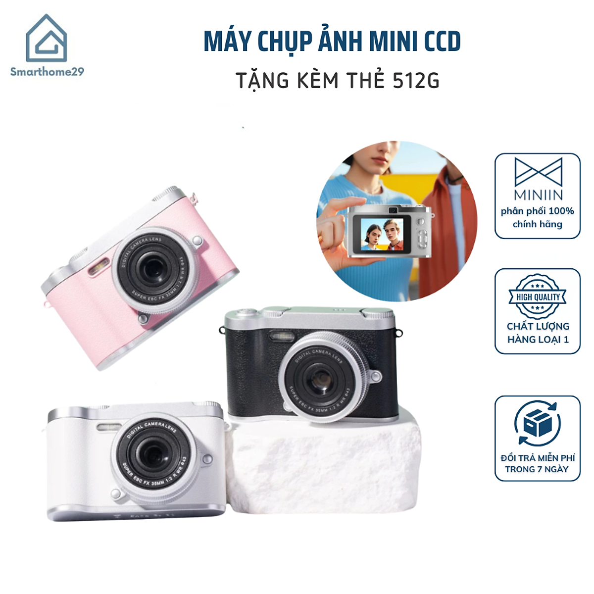 Máy Chụp Ảnh Mini Kèm Thẻ 512G T Retro Kỹ Thuật Số CCD 4K Cho Học Sinh ...