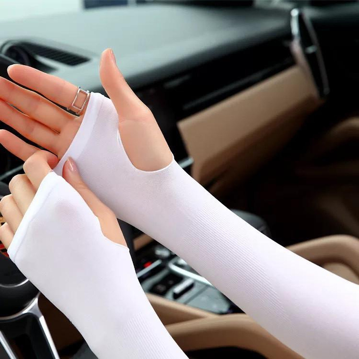 Găng tay chống nắng xỏ ngón chống tia UV