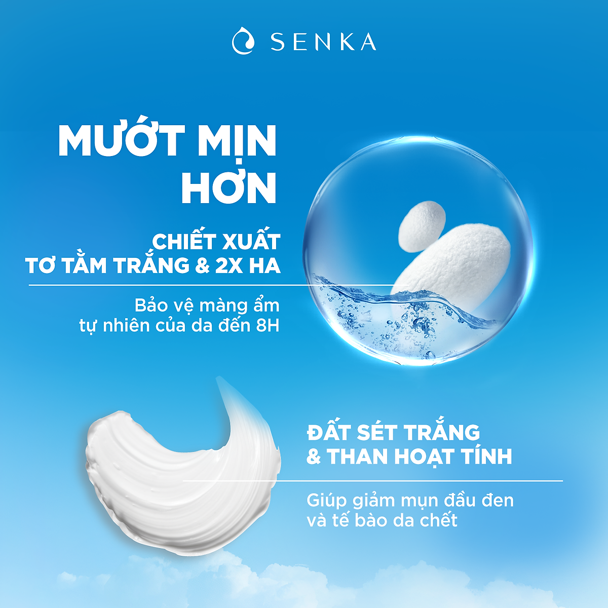 Sữa Rửa Mặt Tạo Bọt Chiết Xuất Đất Sét Trắng Senka Perfect White Clay New 14840 (120g)