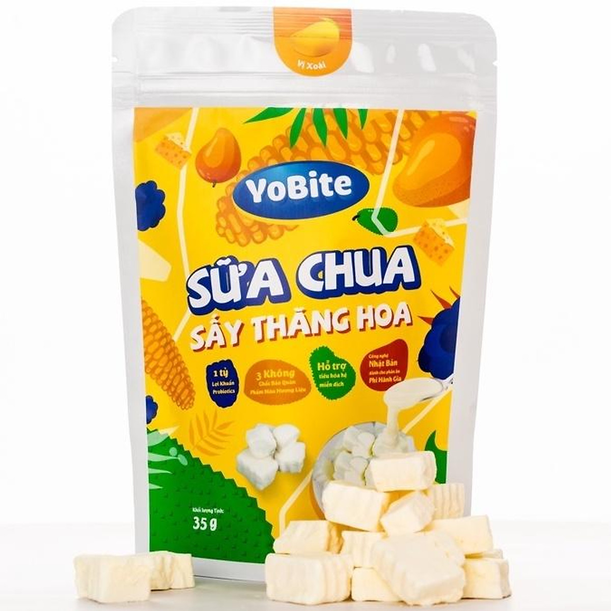Sữa chua khô ăn dặm YoBite Kids vị Dâu tây - Hỗ trợ tiêu hóa, ngừa biếng ăn