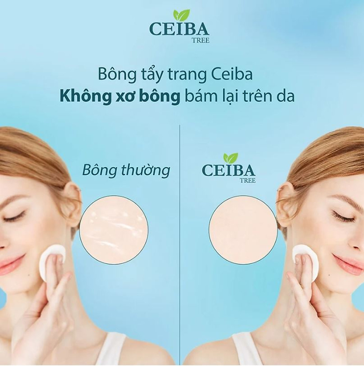 Bông Tẩy Trang Hữu Cơ Organic Ceiba Tree 80 miếng | Tiki