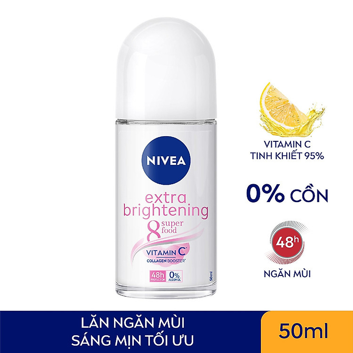Lăn Ngăn Mùi NIVEA Extra Brightening Trắng Mịn Mờ Vết Thâm (50ml) - 83747