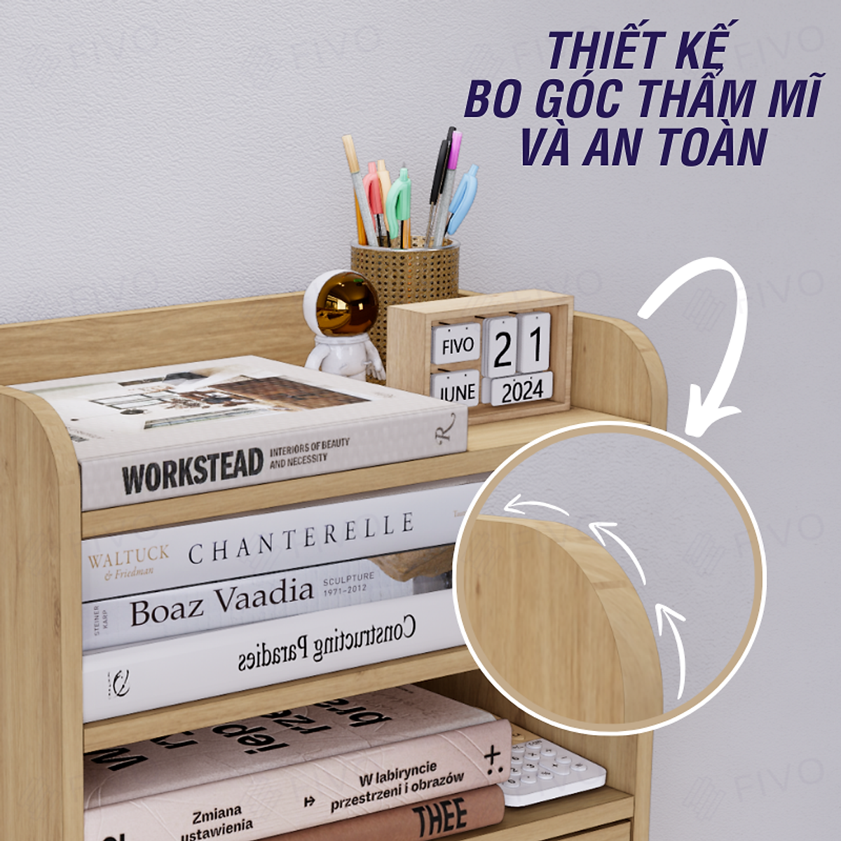 Kệ Sách Gỗ Mini Để Bàn FIVO FB27 Đa Năng, Dễ Lắp Ráp, Tiết Kiệm Không Gian, Gọn Gàng Góc Học Tập Và Làm Việc