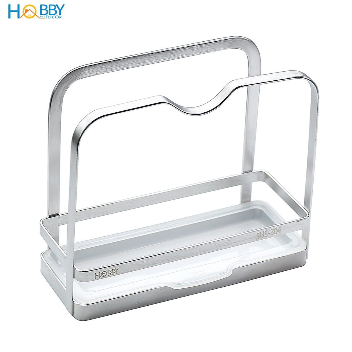 Kệ để nắp vung nồi thớt cho ráo nước inox 304 Hobby home decor TT06